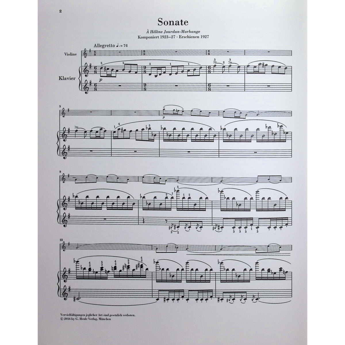 Ravel, Maurice - Sonata in G major for Violin and Piano - Edited by Kramer - G Henle Verlag URTEXT