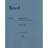 Ravel, Maurice - Sonata in G major for Violin and Piano - Edited by Kramer - G Henle Verlag URTEXT