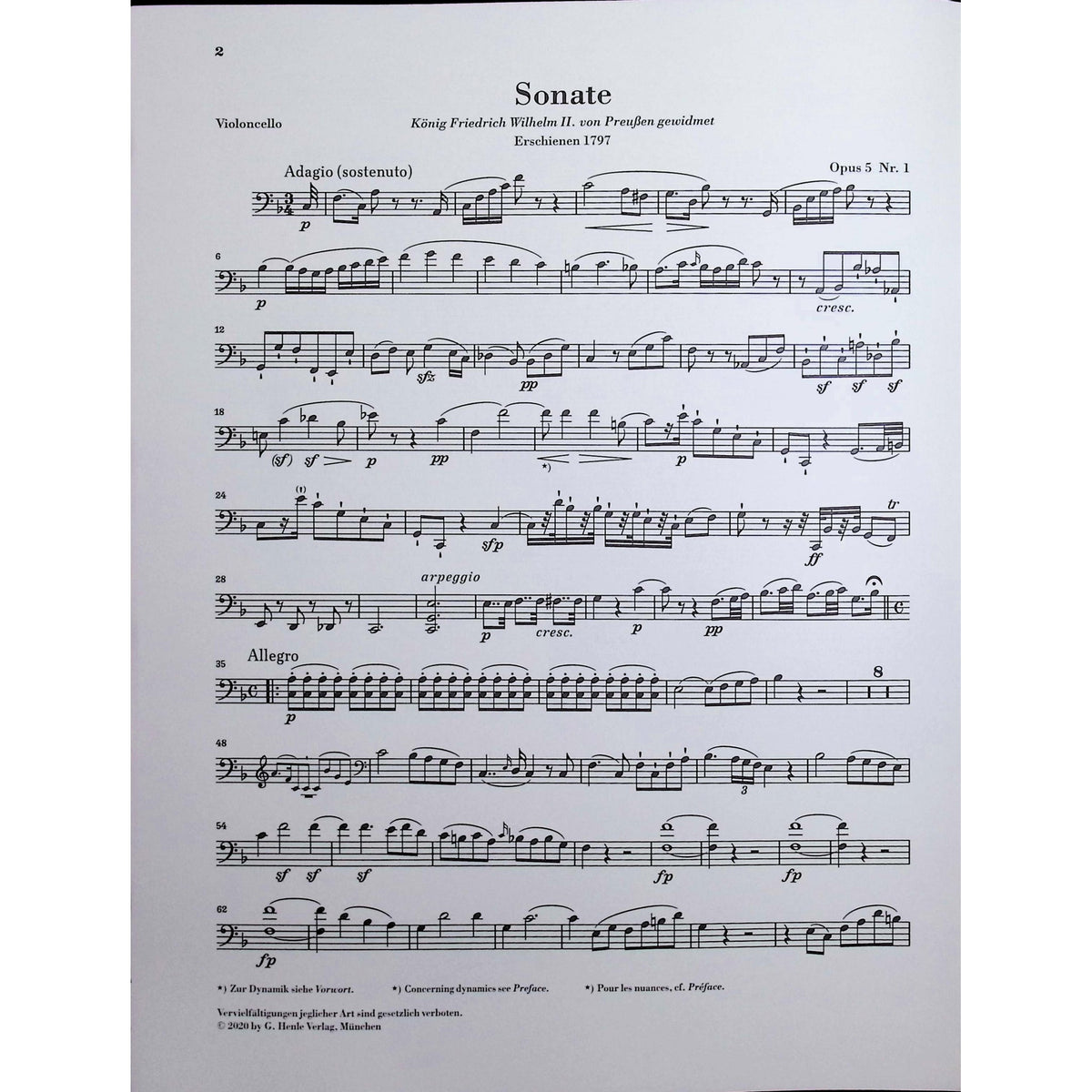 Beethoven, van Ludwig - Sonata in F major op. 1 for Piano and Violoncello - Edited by Dufner - G. Henle Verlag