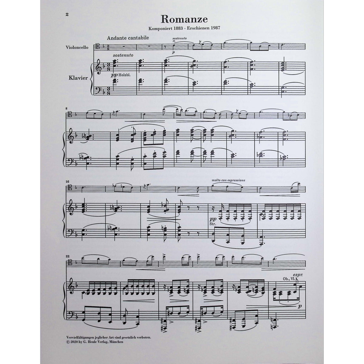 Strauss, Richard - Sonata in F major op. 6 for Violoncello and Piano - Edited by Jost - G. Henle Verlag