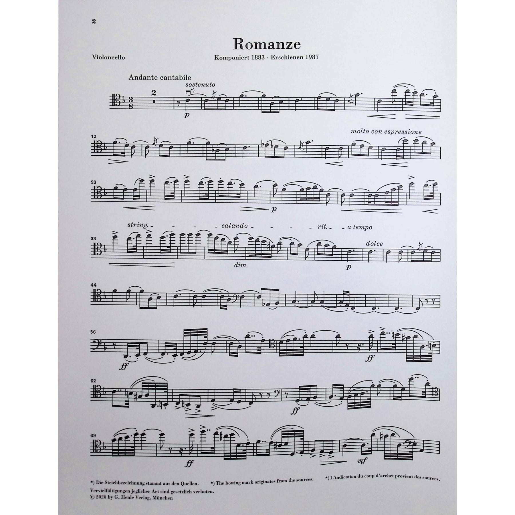 Strauss, Richard - Sonata in F major op. 6 for Violoncello and Piano - Edited by Jost - G. Henle Verlag