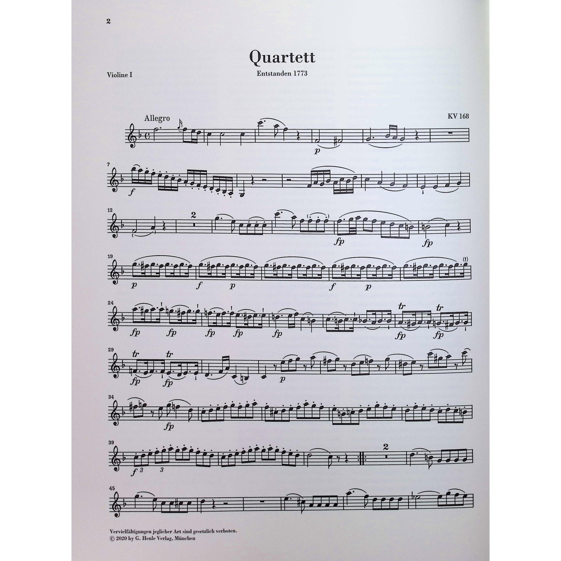 Mozart, Wolfgang - String Quartet Volume II - Edited by Seiffert - G. Henle Verlag
