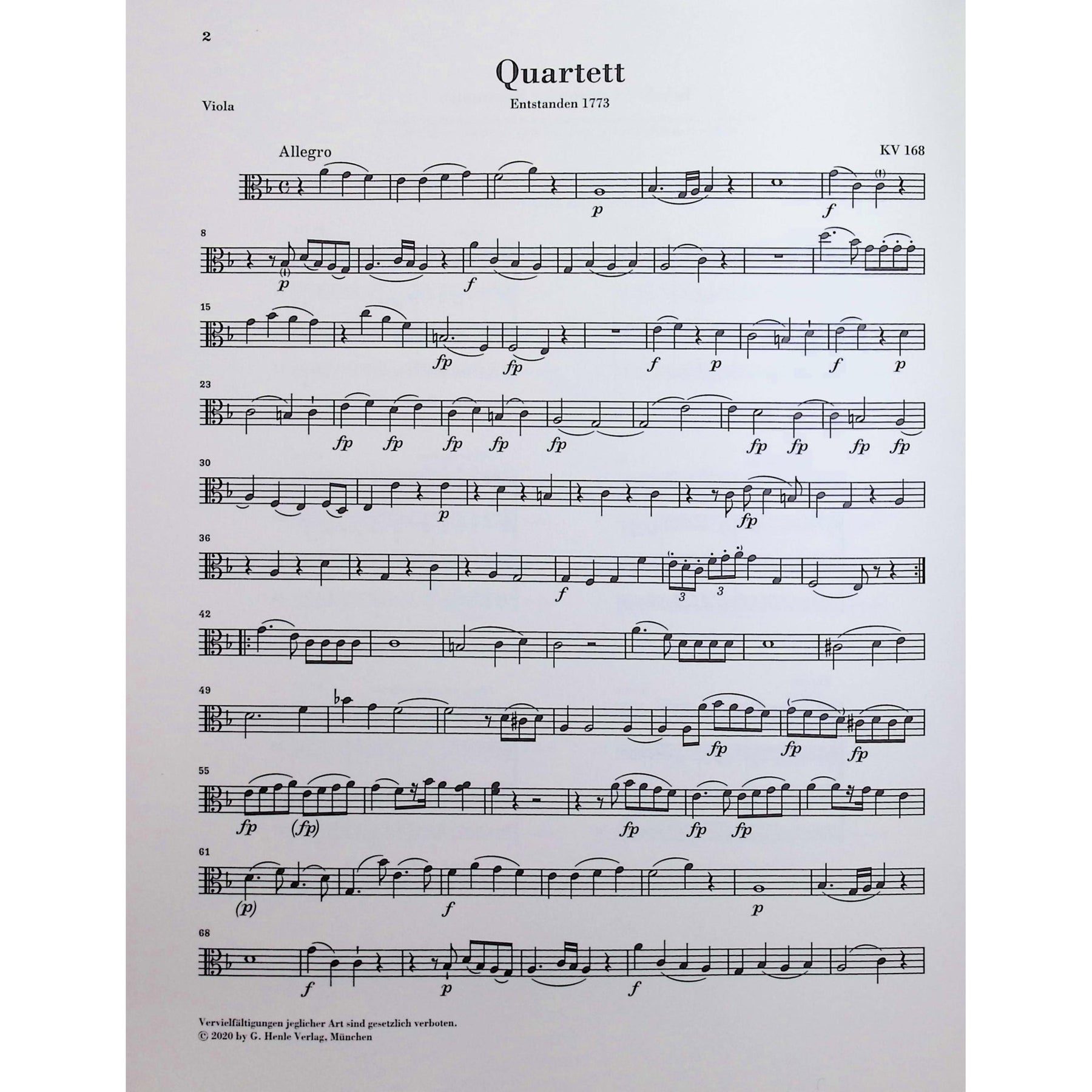 Mozart, Wolfgang - String Quartet Volume II - Edited by Seiffert - G. Henle Verlag