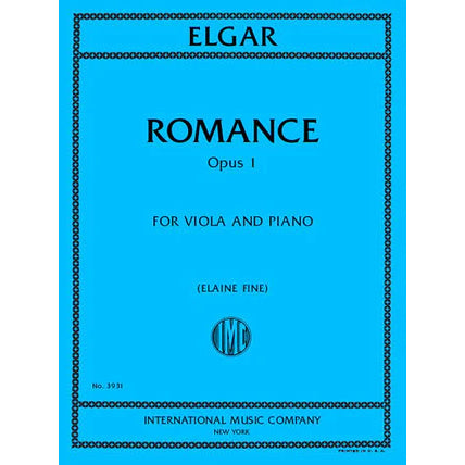 Elgar, Edward - Romance Opus 1 - Viola and Piano - Edited by Fine - International Music Co.