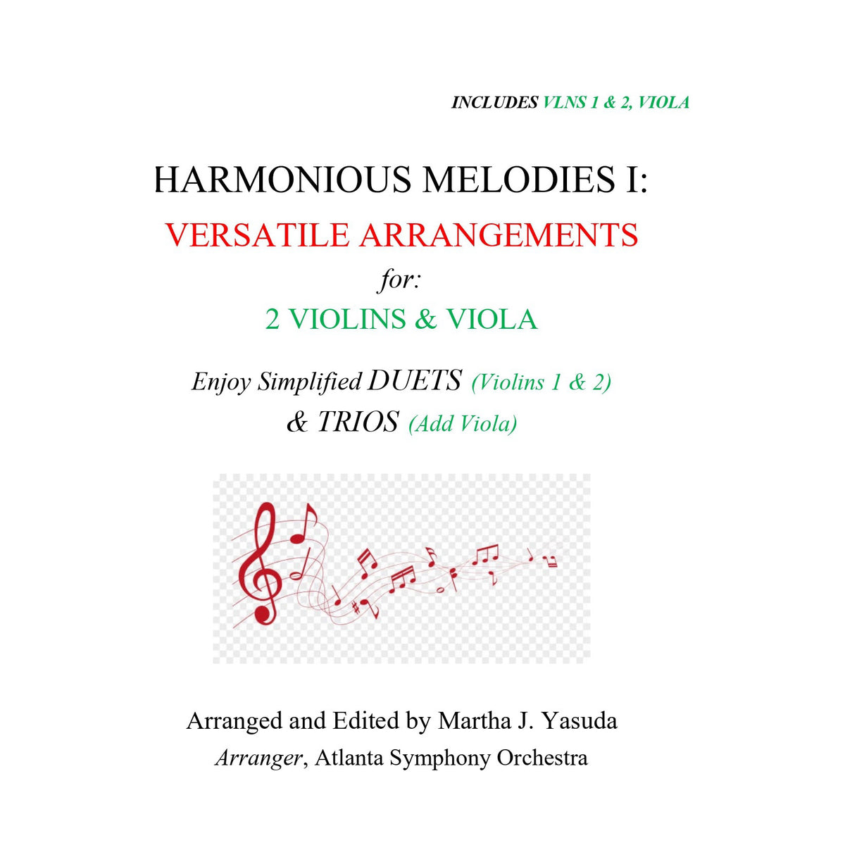 Yasuda, Martha - Harmonious Melodies, Versatile Arrangements for Two Violins and Viola, Volume I - Digital Download