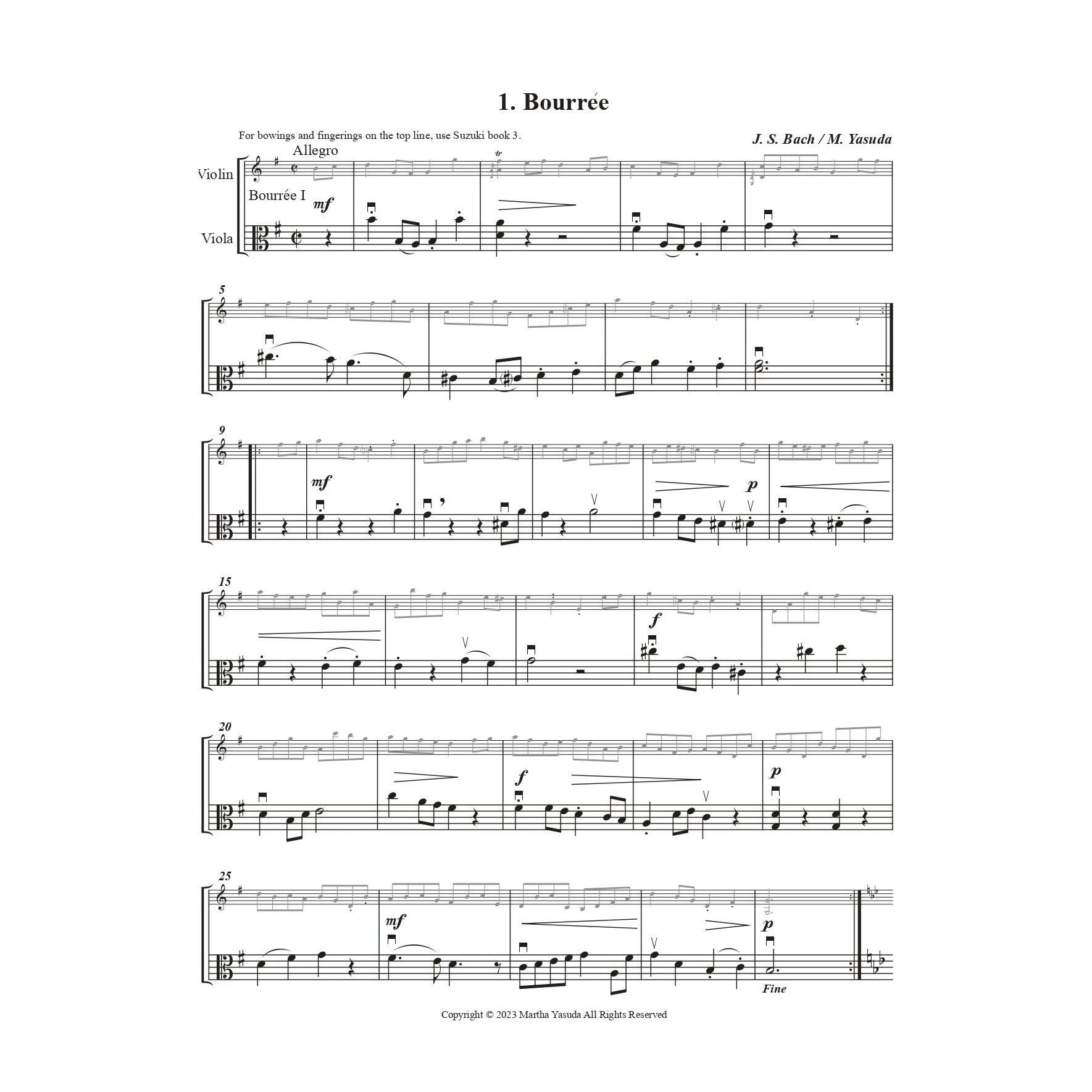 Yasuda, Martha - Harmonious Melodies, Versatile Arrangements for Violin, Viola, and Cello, Volume I - Digital Download