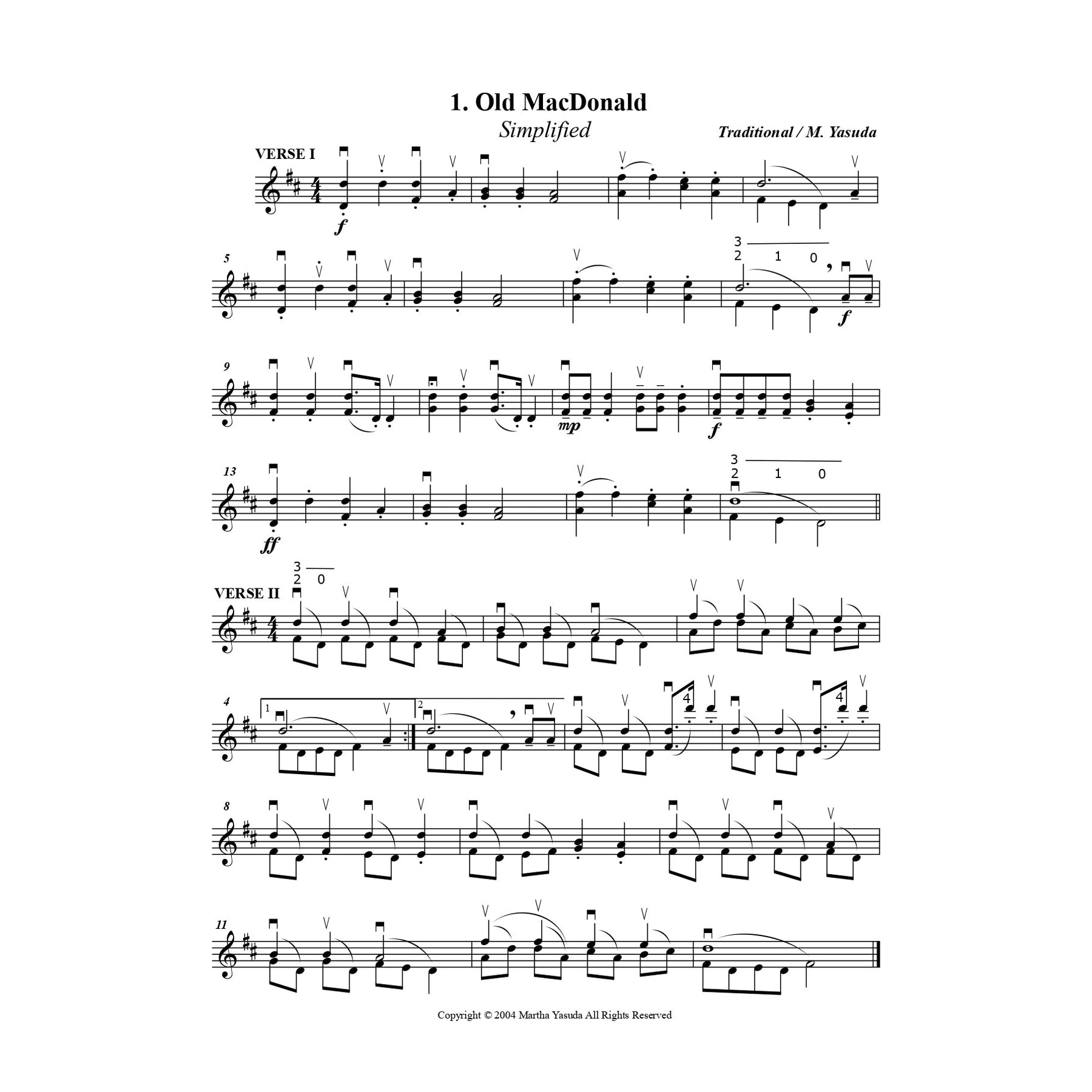 Yasuda, Martha - American Melodies: Double Stop Solos For Violin, Volume I & II - Digital Download