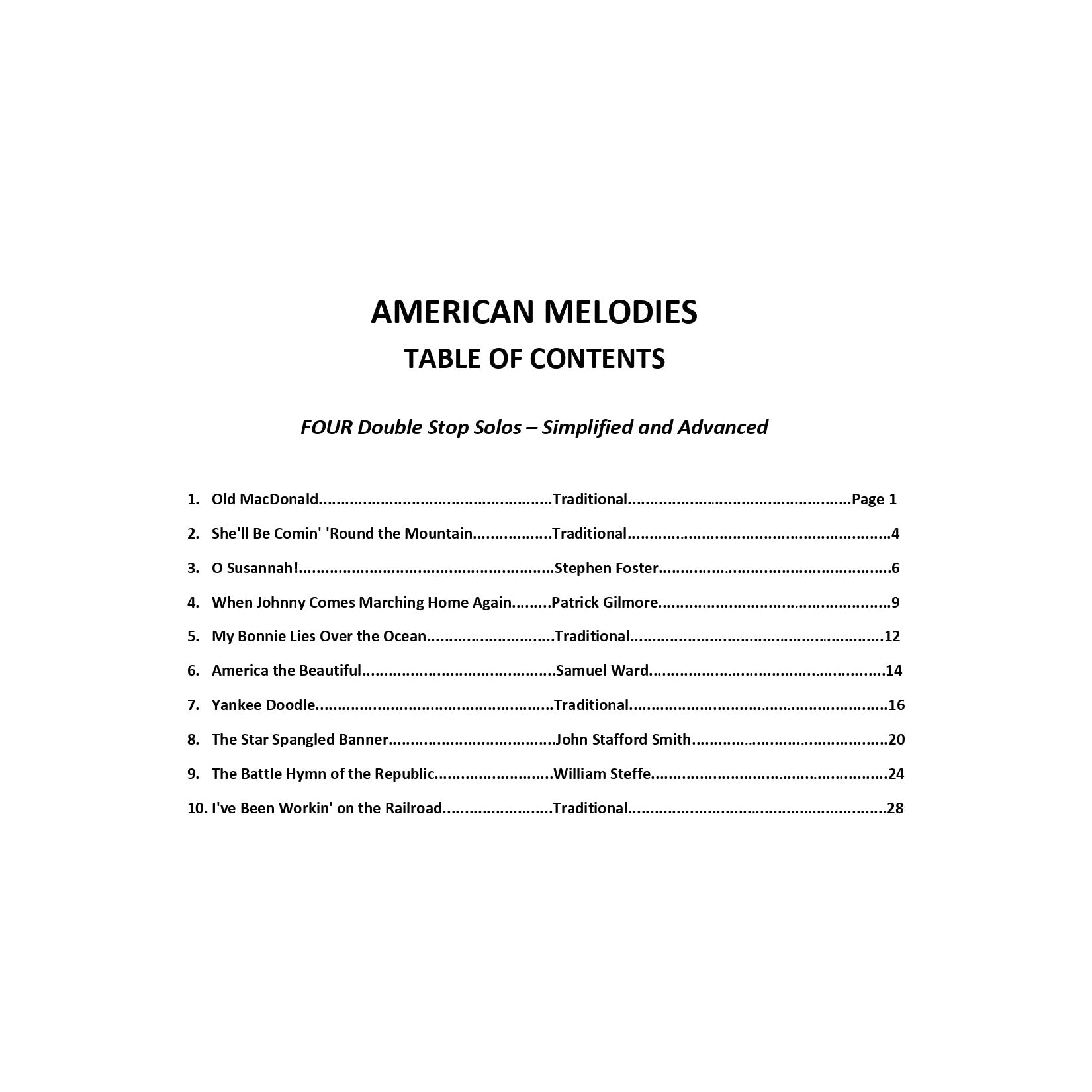 Yasuda, Martha - American Melodies: Double Stop Solos For Violin, Volume I & II - Digital Download