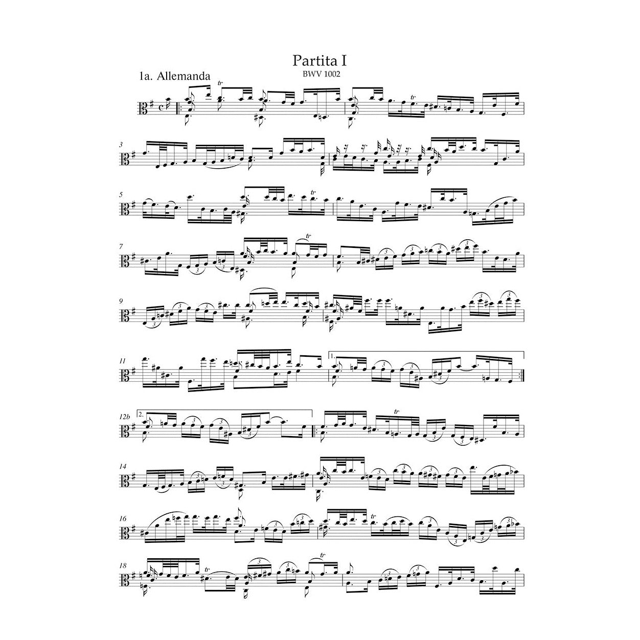 J.S. Bach - Three Sonatas and Partitas, BWV 1001-1006, arr. for Viola - edited by Chung Park - Bärenreiter-Verlag