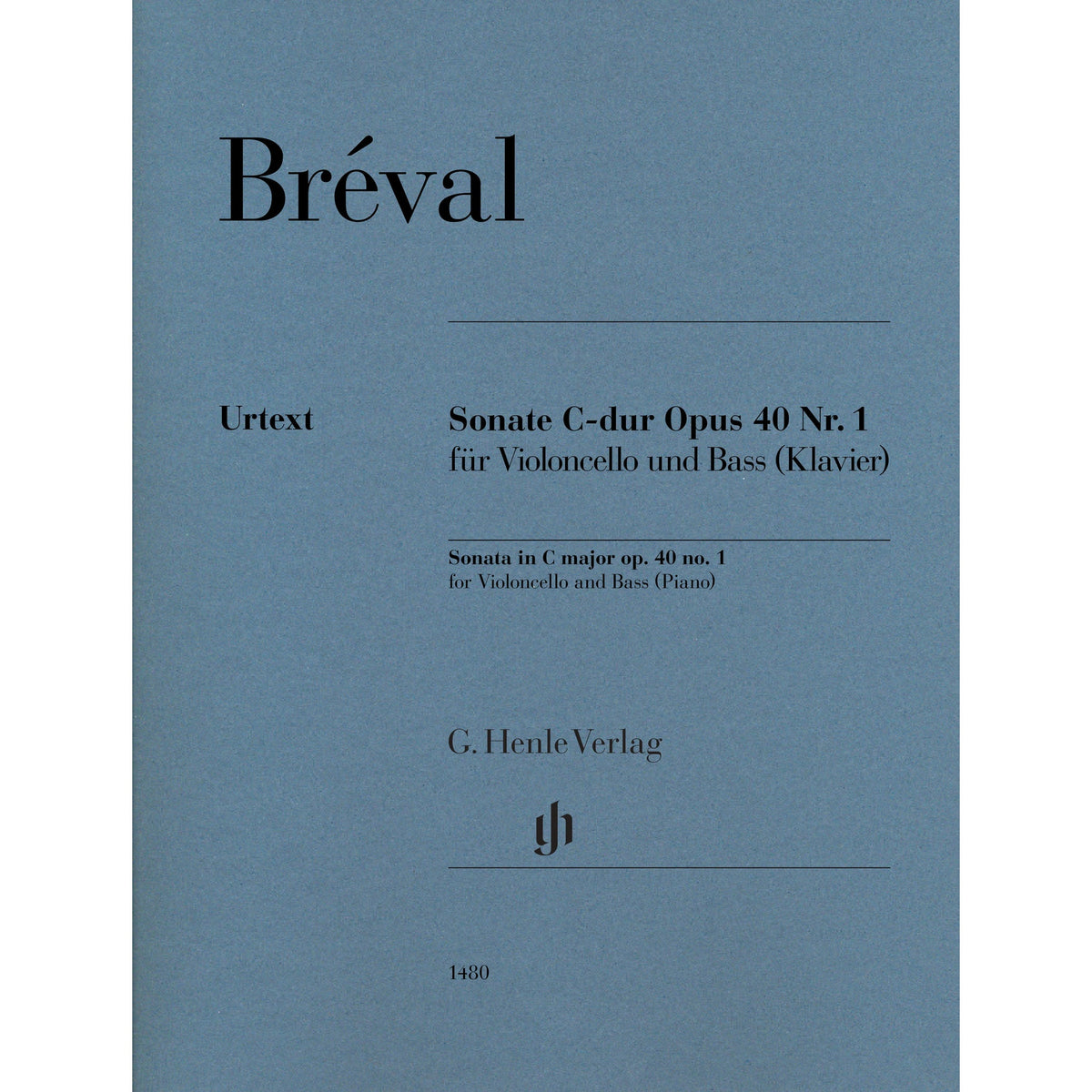 Breval, J.B. - Sonata in C Major for Cello and Bass or Piano, Op. 40, No. 1 - Cello and Bass or Piano - edited by Tabea Umbreit - G. Henle Verlag URTEXT