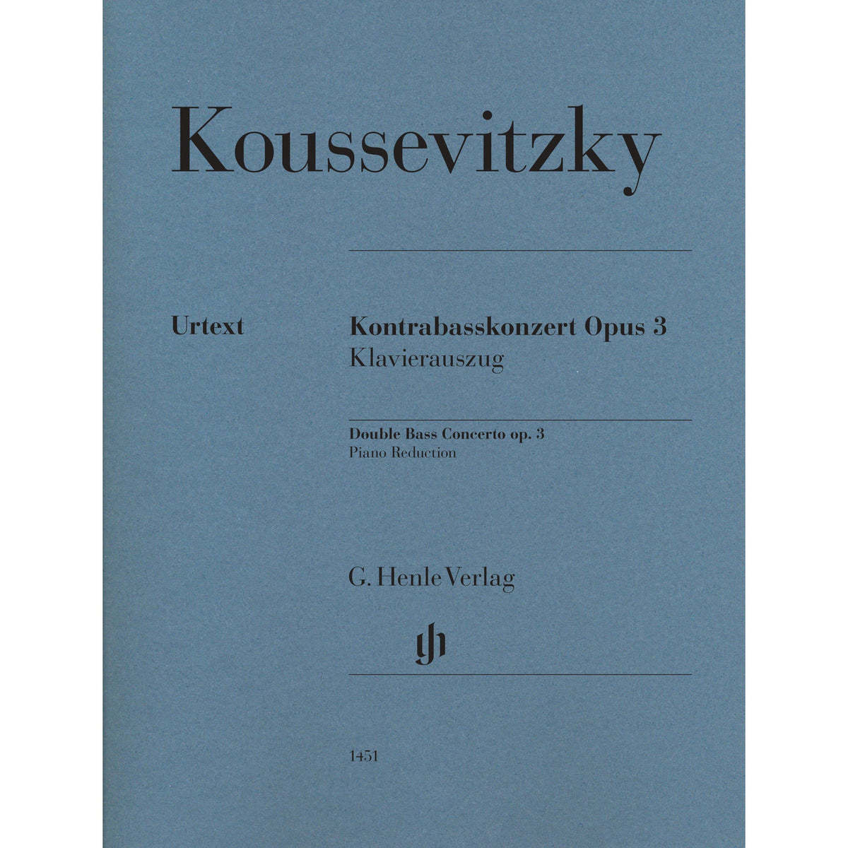 Koussevitzky, Serge - Double Bass Concerto, Op. 3 - Double Bass and Piano - edited by Tobias Glockler - G. Henle Verlag URTEXT