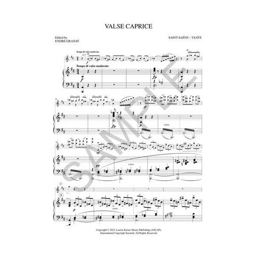 Saint-Saëns, Camille - Valse Caprice - Violin and Piano - edited by Endre Granat - Lauren Keiser Publishing