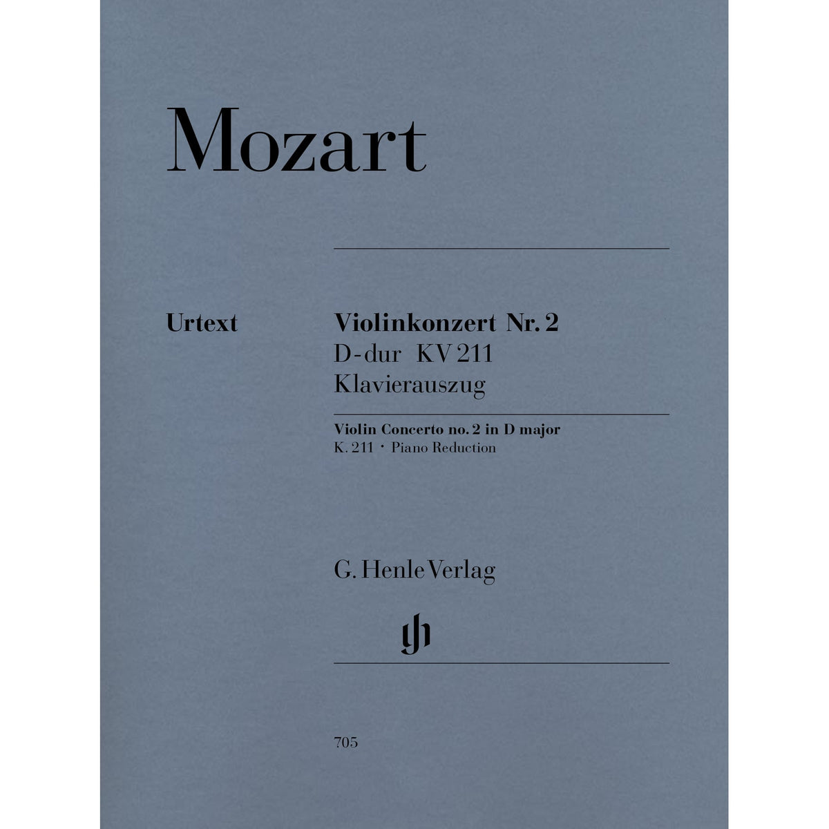 Mozart, W.A. - Violin Concerto No. 2 in D Major, K. 211 - Violin and Piano - edited by Wolf-Dieter Seiffert - G. Henle Verlag