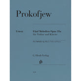 Cover of Prokofiev's Five Melodies, Op. 35a, for violin and piano, Henle Edition