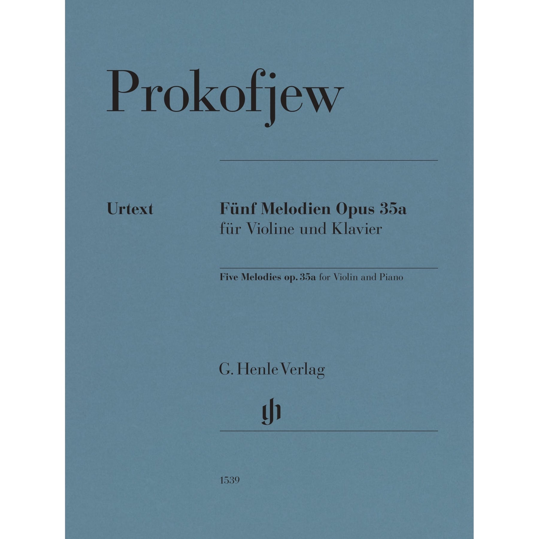 Cover of Prokofiev's Five Melodies, Op. 35a, for violin and piano, Henle Edition