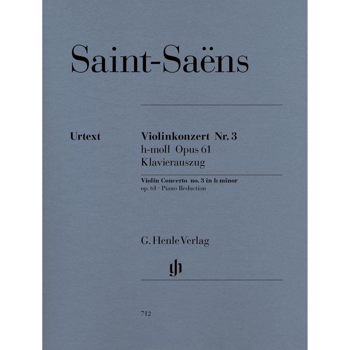 Saint-Saëns, Camille - Violin Concerto No. 3 in B Minor, Op. 61 - Violin and Piano - edited by Peter Jost - G. Henle Verlag