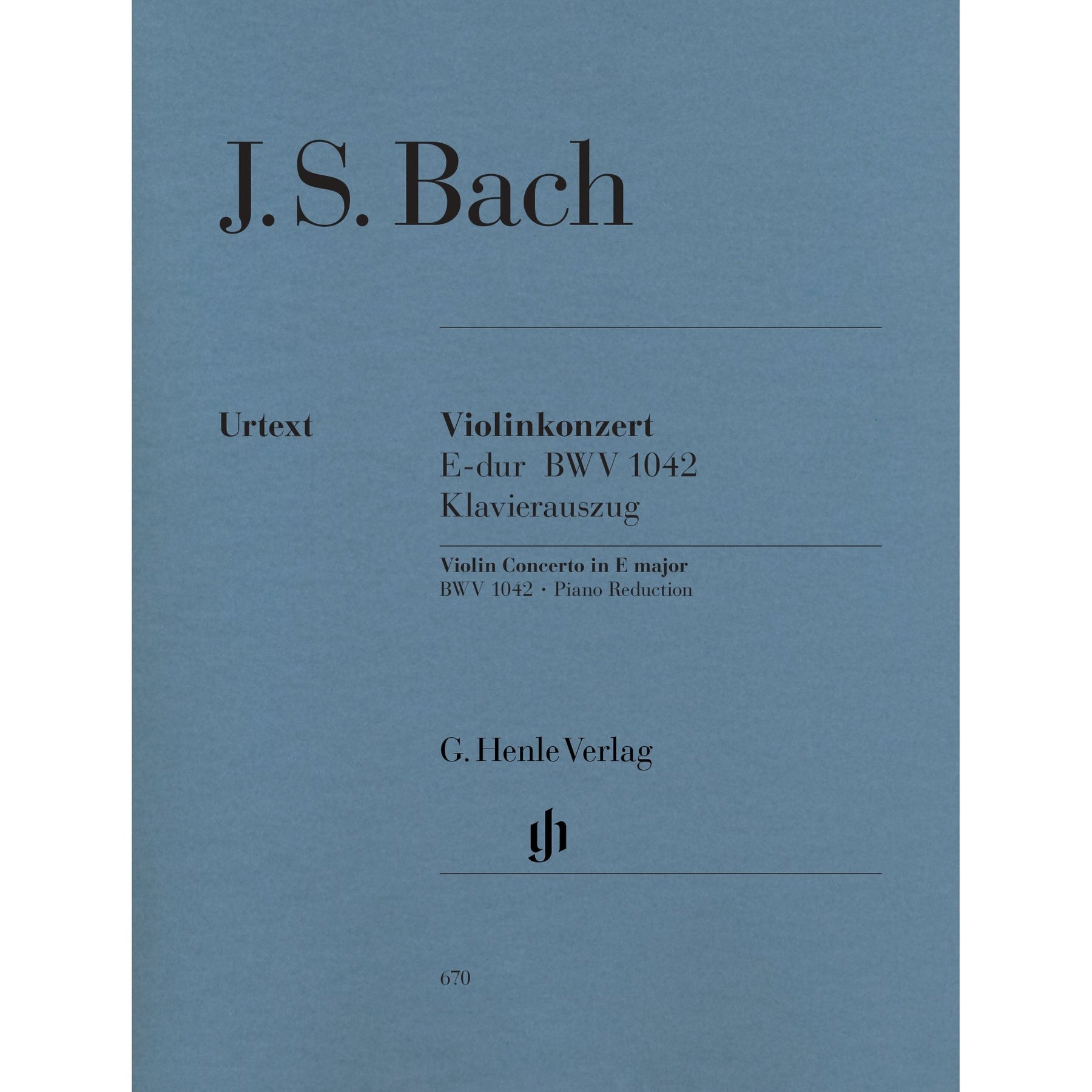 Cover of J.S. Bach's Violin Concerto No. 2 in E Major, BWV. 1042, for violin and piano, Henle Edition
