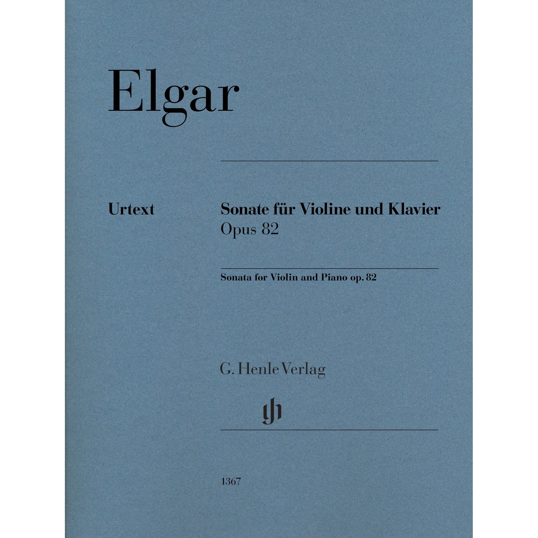 Cover of Elgar's Violin Sonata, Op. 82, for violin and piano, Henle Edition