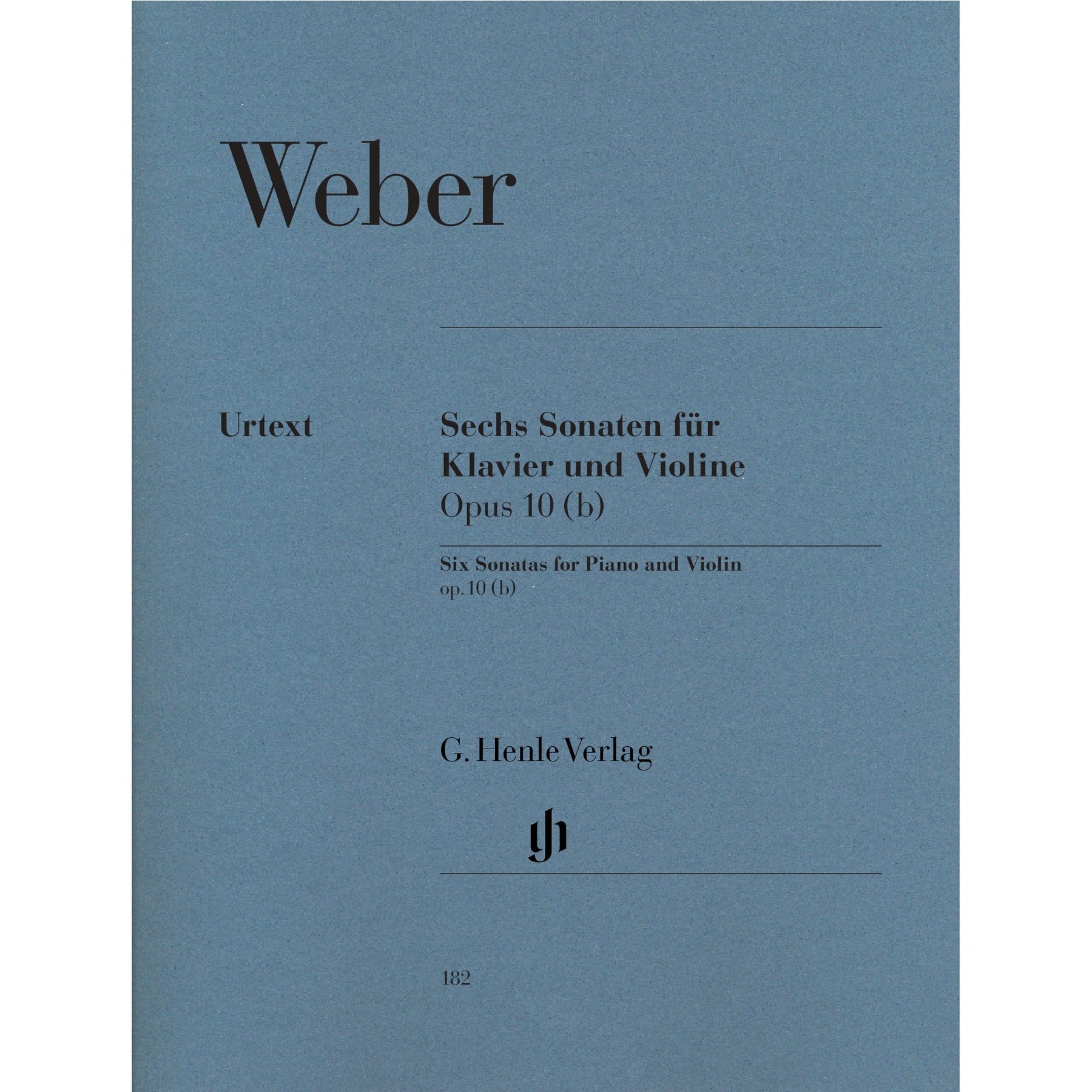 Cover of Weber's 6 Violin Sonatas, Op. 10(b), for violin and piano, Henle Edition