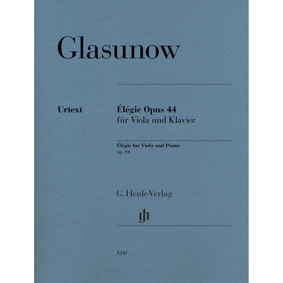 Glazunov, Alexander - Élégie, Op. 44 - Viola and Piano - edited by Dominik Rahmer - G. Henle Verlag