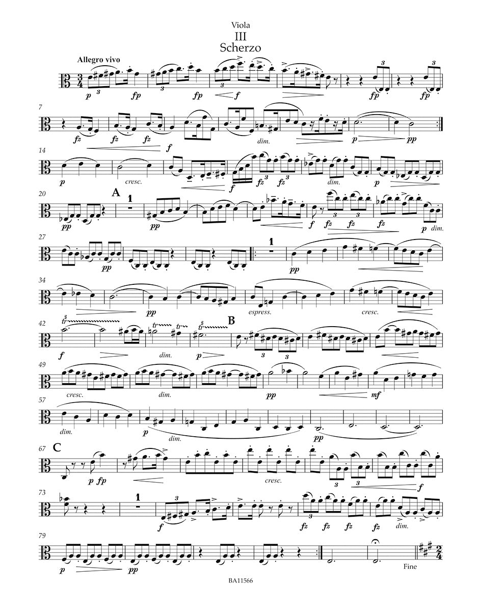 Dvořák, Antonín - String Quartet No. 11 in C Major, Op. 61 - edited by Schick - Barenreiter Urtext