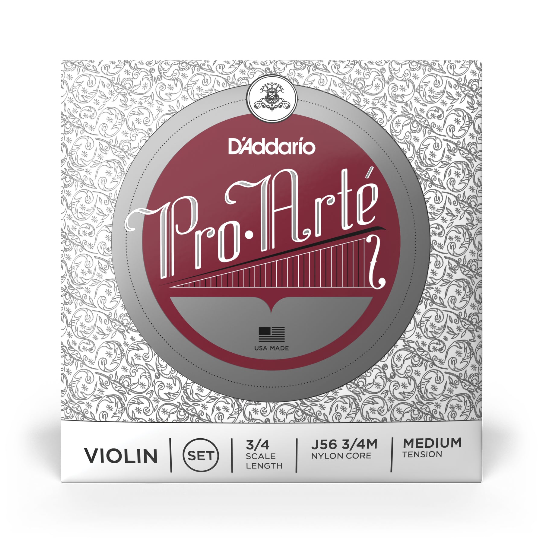D'Addario Pro-Arte Violin String Set, 3/4 Scale, Medium Tension