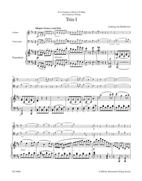 Beethoven, Ludwig - Piano Trios, Op. 70 - Piano, Violin, and Violoncello - edited by Del Mar - Barenreiter Urtext