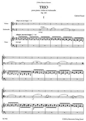 Fauré, Gabriel - Piano Trio in D Minor, Op. 120, N 194 - Piano, Violin, and Cello - edited by Sobaskie - Barenreiter Urtext