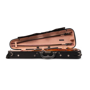 American Case Company Continental Signature Dart Violin Case, Champagne Interior, Open Case, Instrument and Bows