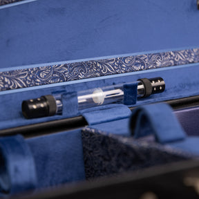 American Case Company Continental Signature Dart Violin Case, Sapphire Interior, Open Case, Vapor Tube Feature