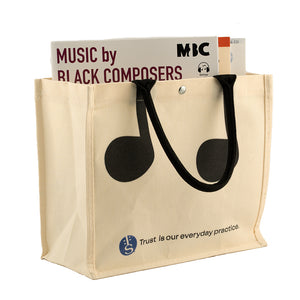 Shar Canvas Tote Bag with Music Note Handles