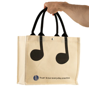 Shar Canvas Tote Bag with Music Note Handles