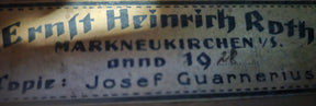 E.H. Roth "Guarneri" Violin, Markneukirchen, 1928
