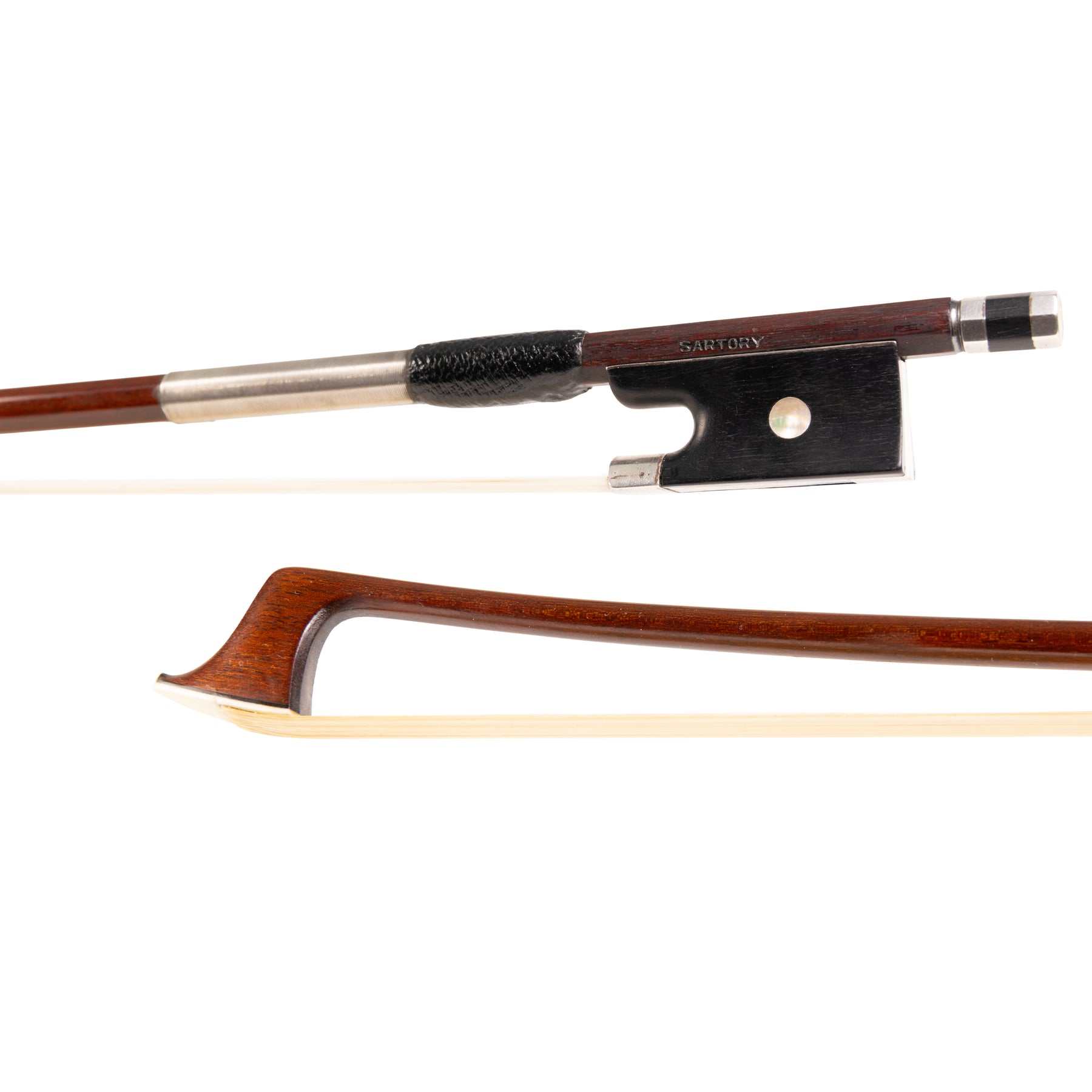 German "Sartory" Violin Bow, Early 20th Century, Ebony/Silver