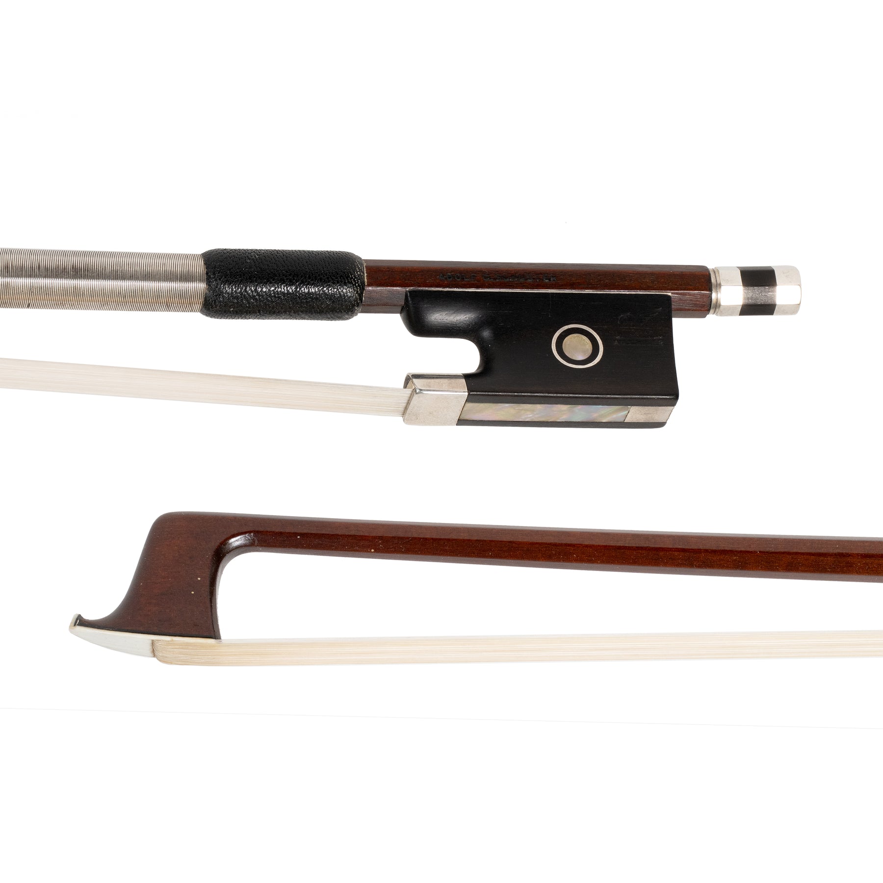 Adolf Curt Schuster Violin Bow, Markneukirchen, c.1930's, Ebony/Silver