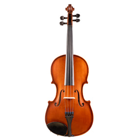 Front view of a Franz Hoffmann Danube beginner viola with spruce top, maple back, ebony fingerboard, pegs, and chinrest 