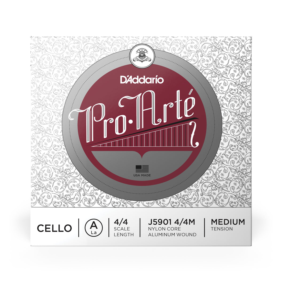 Pro-Arte Cello Single A String, 4/4 Scale, Medium Tension