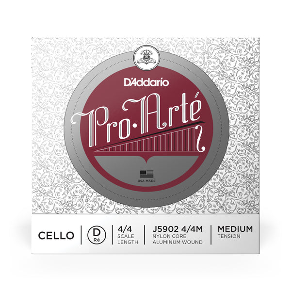 Pro-Arte Cello Single D String, 4/4 Scale, Medium Tension