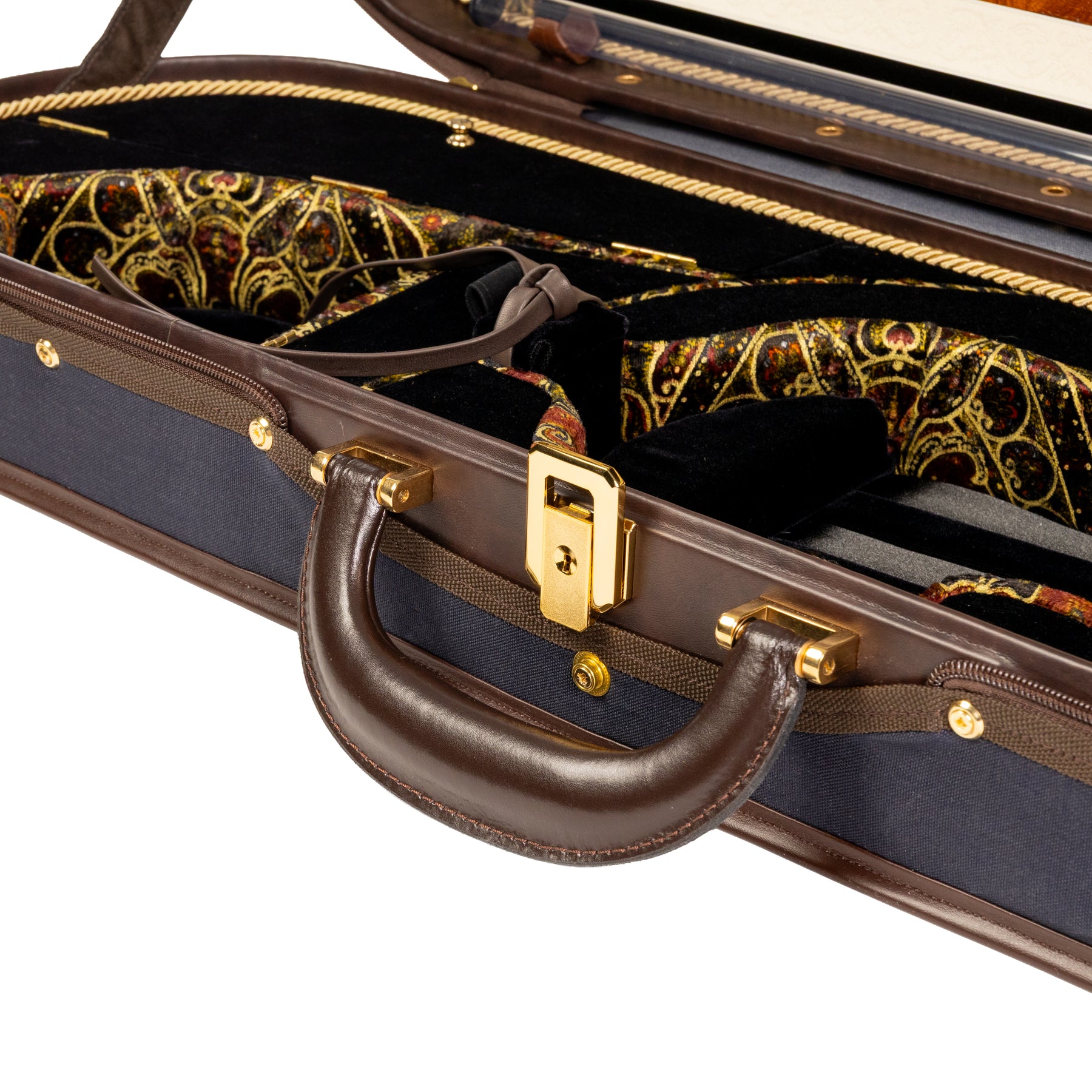 Musafia Enigma Violin Case Black Interior,  Leather-padded Handle Close-Up