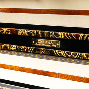 Musafia Enigma Violin Case Black Interior, Logo Plate Close-Up