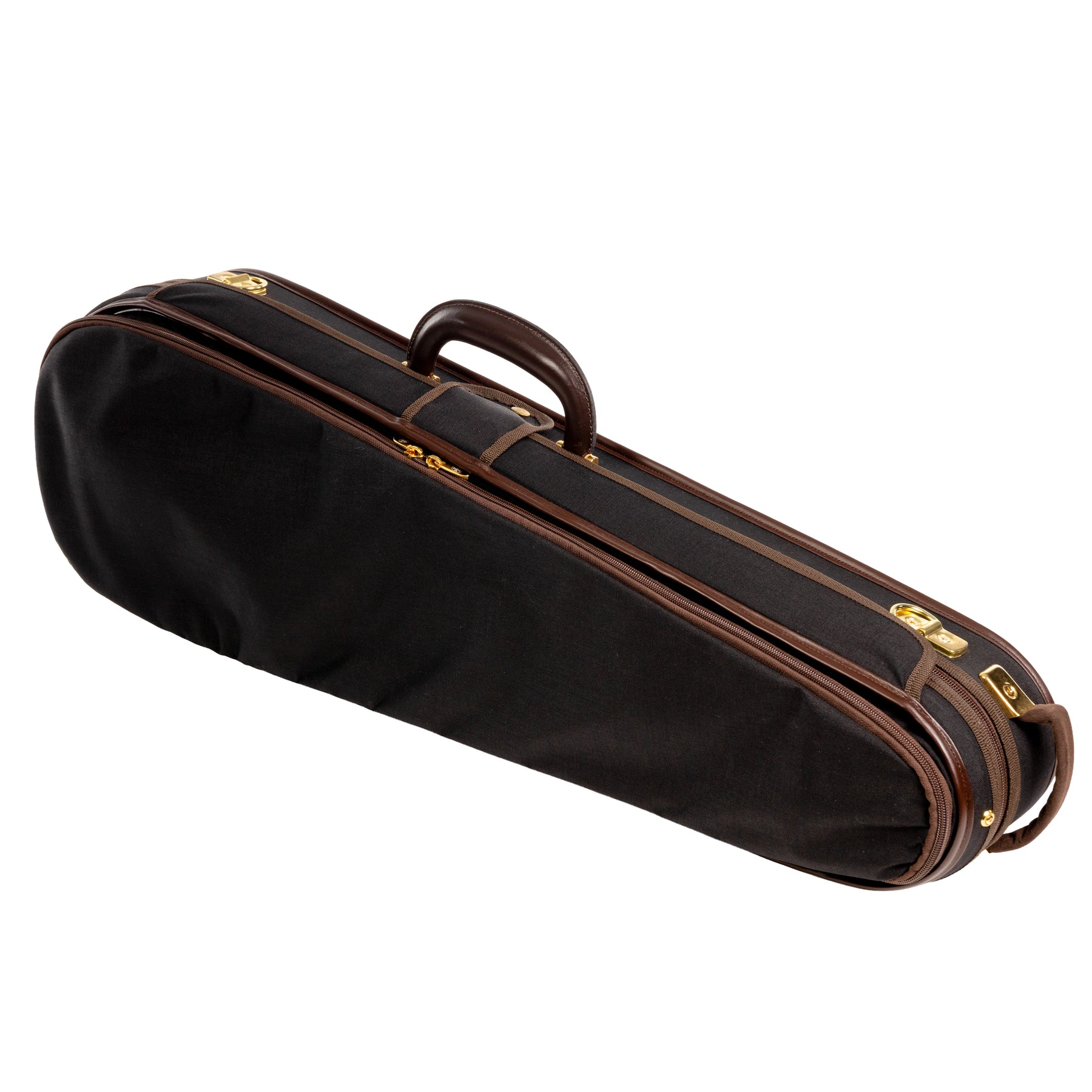 Musafia Master Series Exclusive Dart Violin Case Black Exterior, Angled