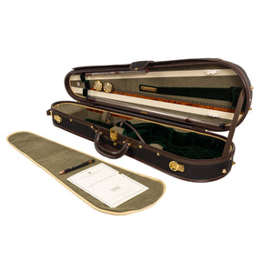 Musafia Master Series Exclusive Dart Violin Case Green Interior, Accessories + Open Case