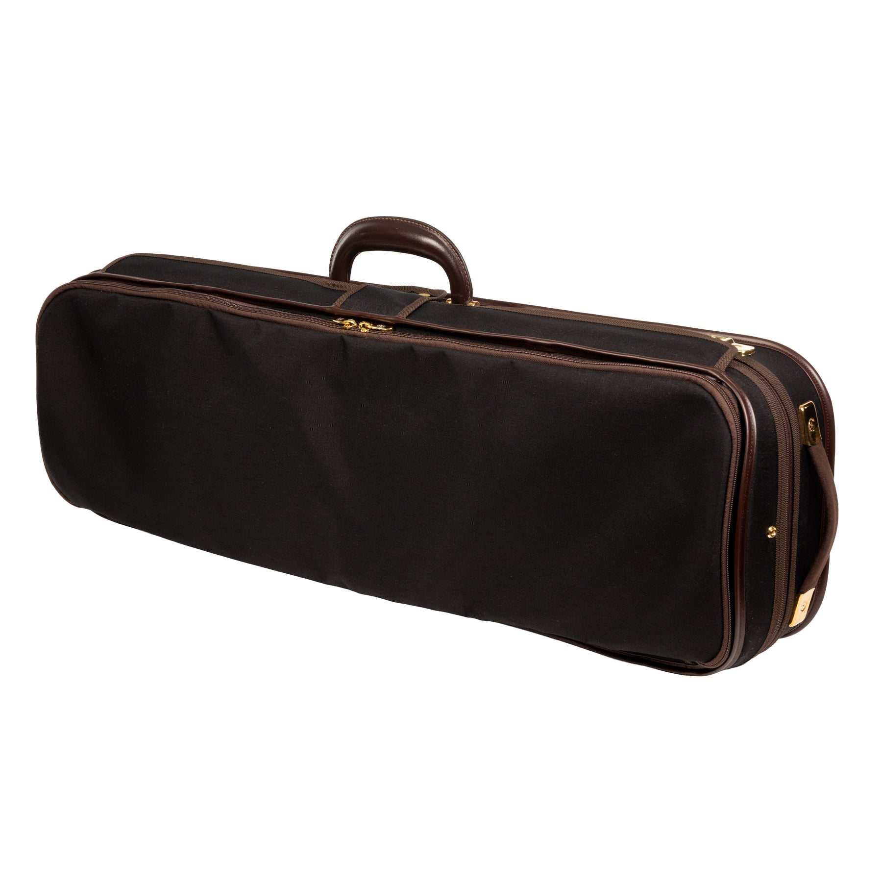 Musafia Master Series Aureum Violin Case Black Exterior, Angled