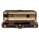 Musafia Master Series Aureum Violin Case Chocolate Interior, Open Full Case