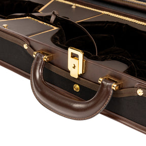 Musafia Master Series Aureum Violin Case Chocolate Interior,  Leather-padded Handle Close-Up