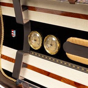 Musafia Master Series Aureum Violin Case Black Interior, Hygrometer + Thermometer Close-Up