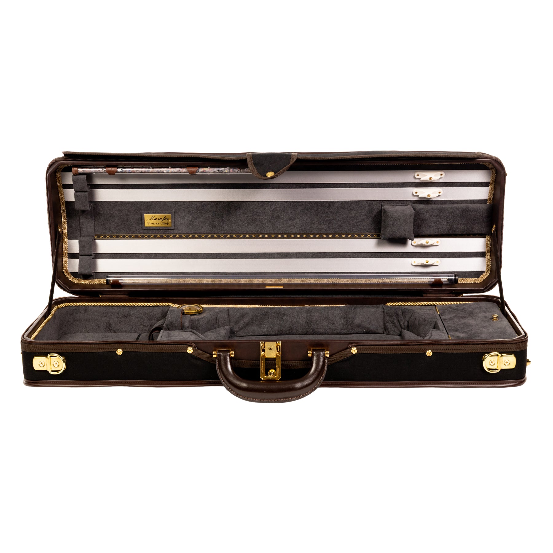 Musafia Momentum Violin Case Grey Interior, Open Full Case