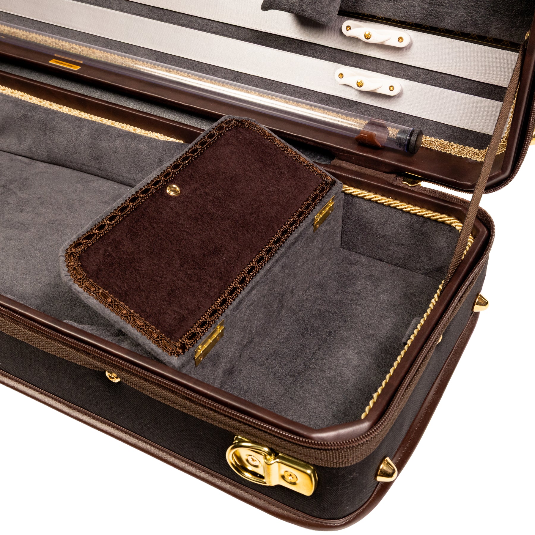 Musafia Momentum Violin Case Grey Interior, Accessory Compartment Close-Up