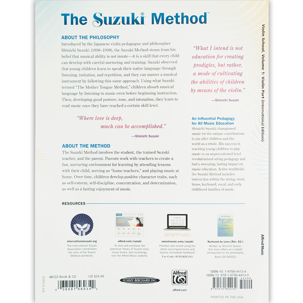 Suzuki Violin School Method Book and CD, Volume 1, Performed by Hilary Hahn