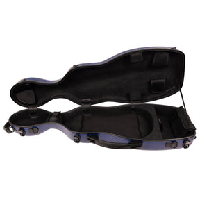 Super Light Compact lightweight Violin Case in Blue Weave Open Interior